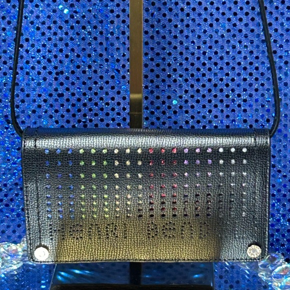 henri bendel Handbags - Henri Bendel Black Crossbody Clutch w/Rainbow Stud Accents Approx.. 7 x 4